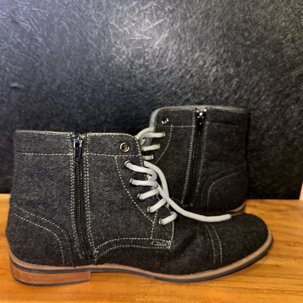 Giorgio Brutini Ventana Cap-toe Boots In Gray Wool Men's Size 9